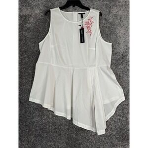 Glamour X Lane Bryant Asymmetrical Peplum Top Womens Plus Size 22 Fairy Floral‎